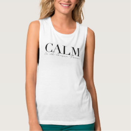 Lugn är en Toppen | Yoga Typography Linne Med Racerback