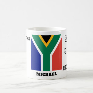 Lugn av behålla med Flagga av sydAfrika Kaffemugg