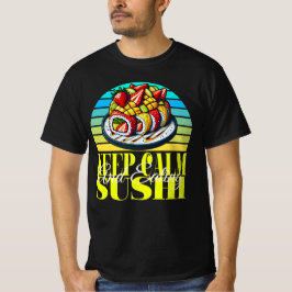 lugn av behålla och ätande sushi t shirt