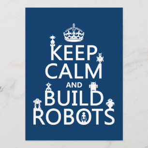 Lugn av Behålla och Bygg robotar (oavsett färg) Inbjudningar