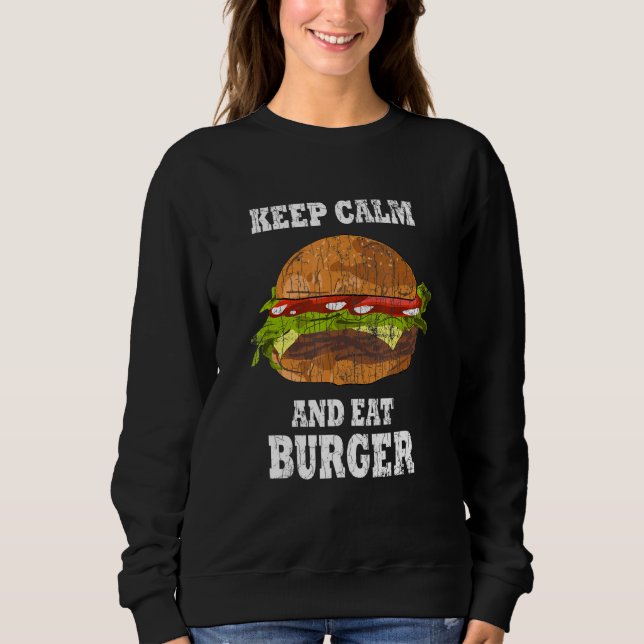 Lugn av behålla och eat Burger Cheeseburger Graphi T Shirt (Framsida)
