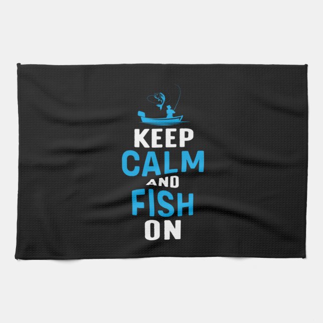 Lugn av Behålla och fisk på Fisher Gift-fisk Kökshandduk (Horisontell)