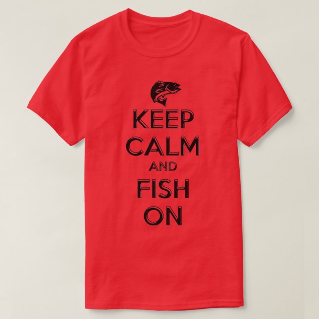 Lugn av behålla och fisk vid fiske t shirt (Design framsida)