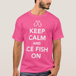 Lugn av behålla och isfisk vid fiske t shirt