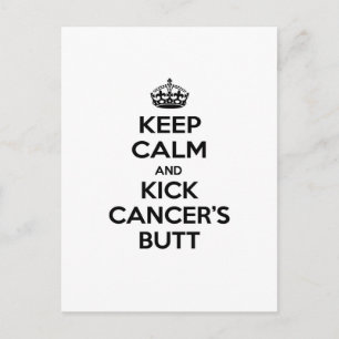 Lugn av behålla och knapp till cancer vykort
