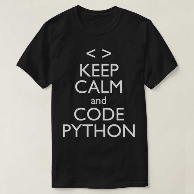 Lugn av behålla och kodnummer för Python Coder T Shirt (Design framsida)