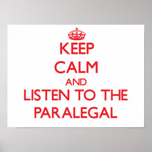 Lugn av behålla och lyssna på Paralegal Poster
