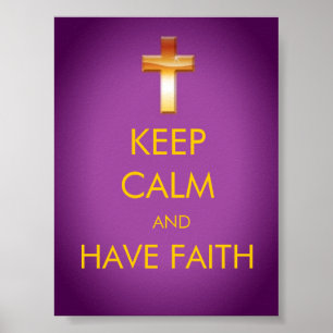 LUGN AV BEHÅLLA OCH POSTER FAITH