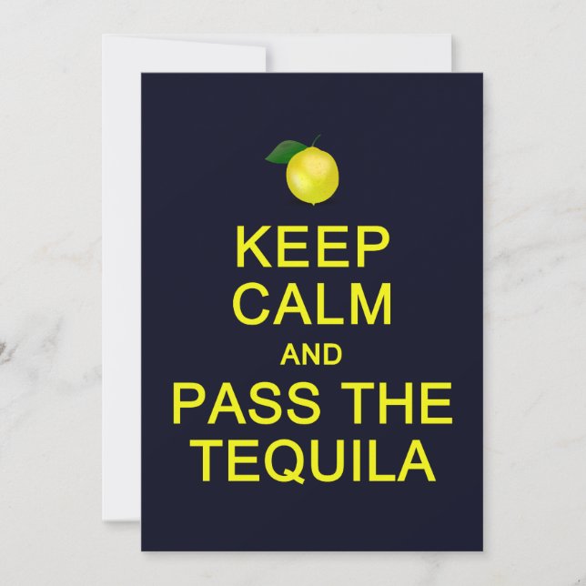 Lugn av behålla och skicka Tequila-kortet, anpassa (Framsida)