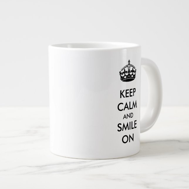 Lugn av Behålla och Smiles on White Kraft Papprare Jumbo Mugg (Framsida höger)