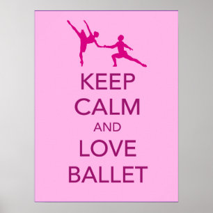Lugn av behålla och utskrift av Kärlek Ballet Gift Poster