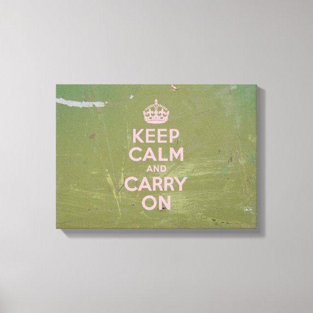 Lugn av Behållan för oliv grönt och Rosa Canvastryck (Framsida)