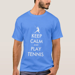 Lugn av blå Behålla och lek på tennis T-shirt