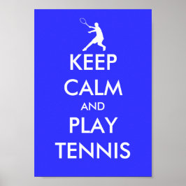 Lugn av blå behålla och spela tennis poster