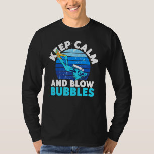 Lugn av dyka Diver-Behålla och blåsbara bubblor-vi T Shirt