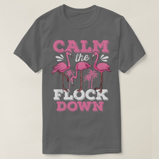 Lugn av Flock Down Flamingo T Shirt (Design framsida)