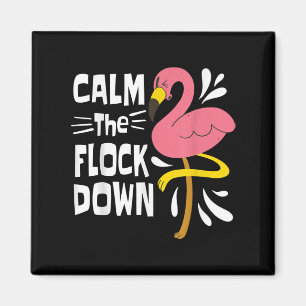 Lugn av Flock Down Funny Rosa Flamingo Magnet