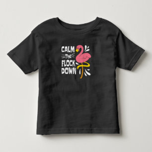 Lugn av Flock Down Funny Rosa Flamingo T Shirt