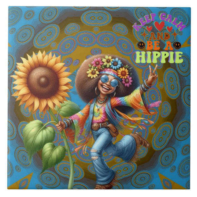 Lugn av keramisk Behålla för Hippie-Chic Kakelplatta (Framsidan)