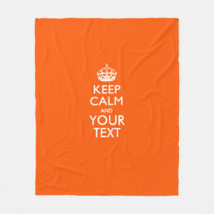 Lugn av Personligens Behålla och Orangen Text Fleecefilt