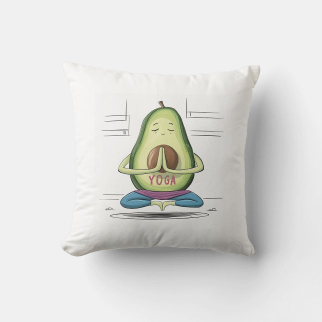 "Lugn Avocado Yoga Pillow Design" Kudde (Framsida)