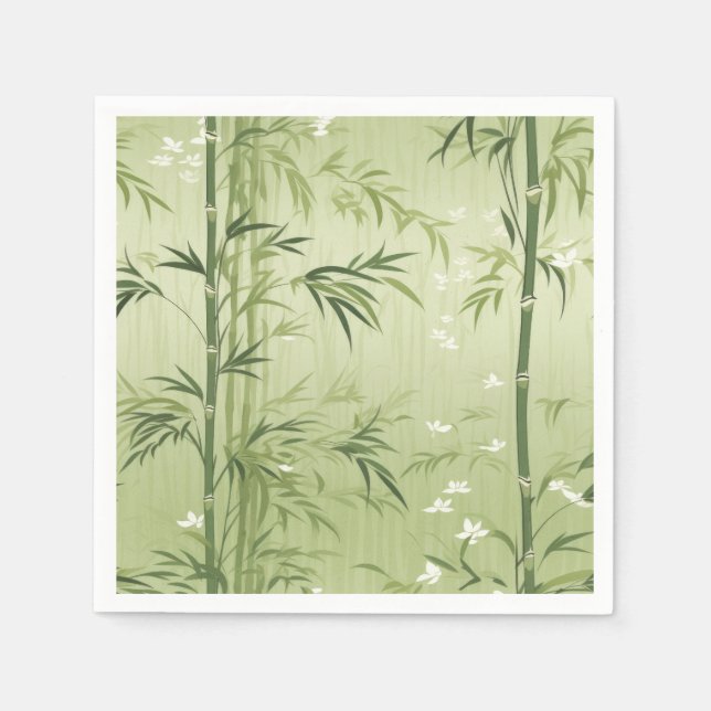 Lugn Bambu Blommar Asiatisk  (1) Pappersservett (Framsidan)