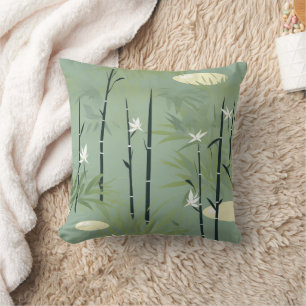 Lugn Bambu Blomning Asiatisk (11) Kudde
