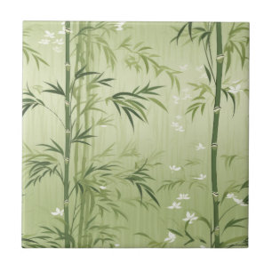 Lugn Bambu Blomning Asiatisk (1) Kakelplatta