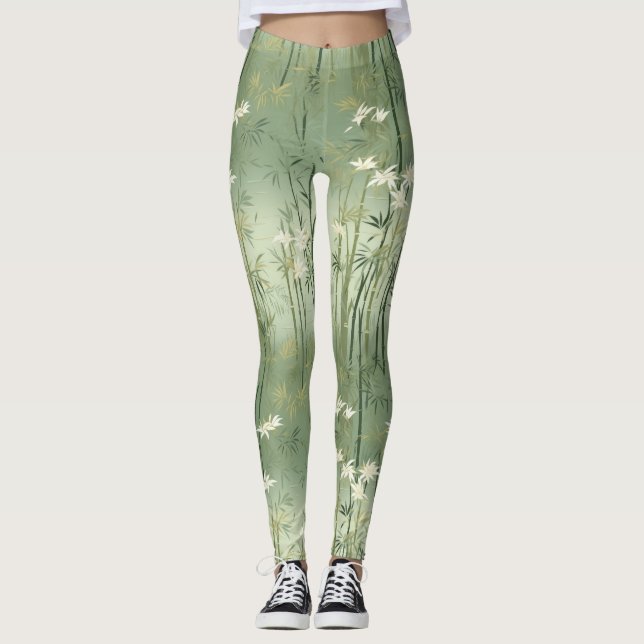 Lugn Bambu Blomning Asiatisk  (1) Leggings (Framsida)