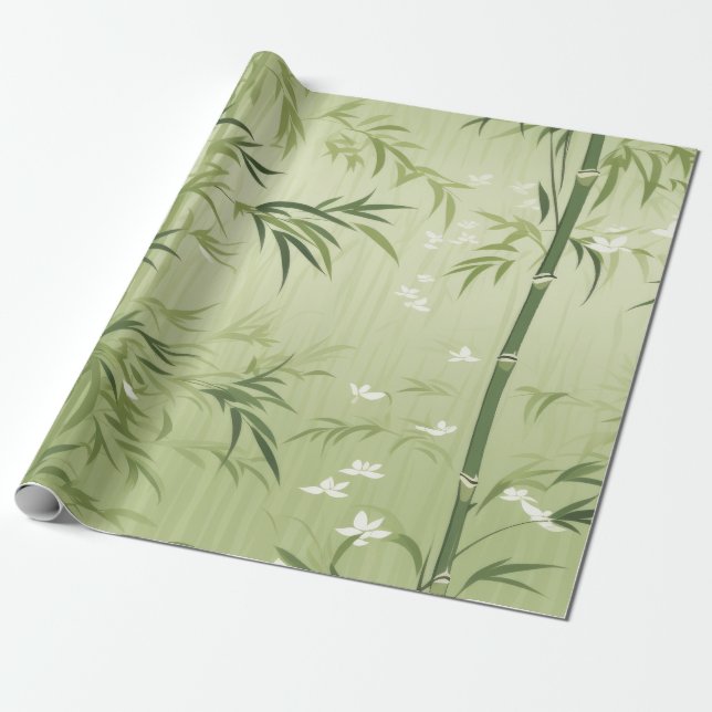 Lugn Bambu Blomning Asiatisk  (1) Presentpapper (Utrullad)