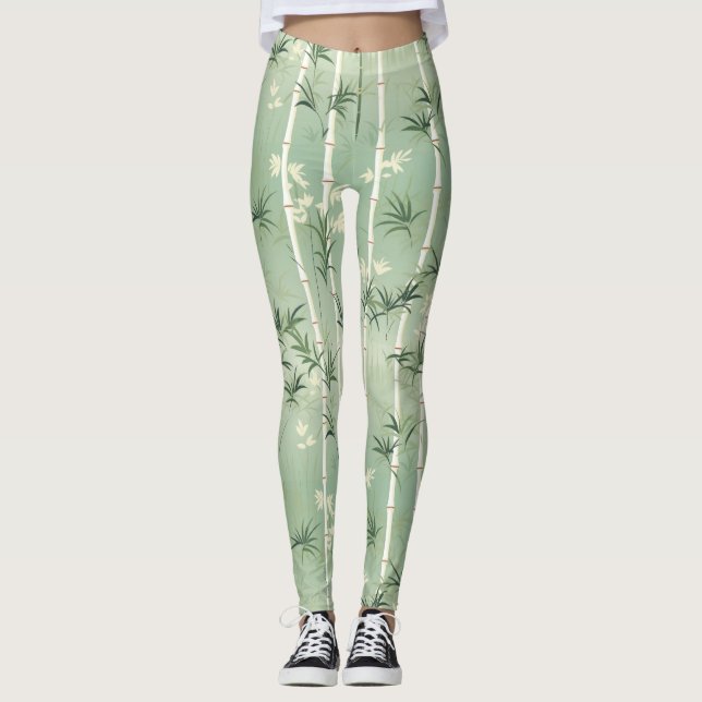 Lugn Bambu Blomning Asiatisk  (2) Leggings (Framsida)