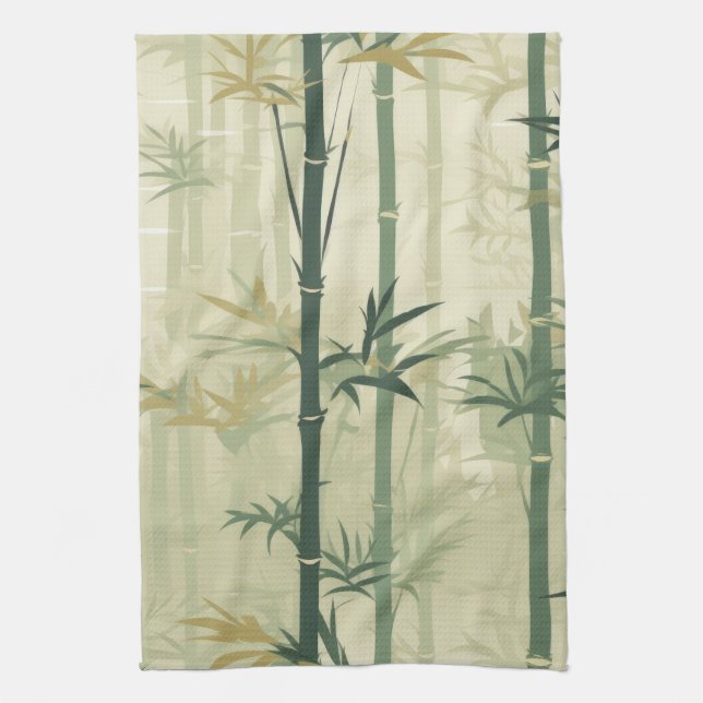 Lugn Bambu Blomning Asiatisk  (3) Kökshandduk (Vertikal)