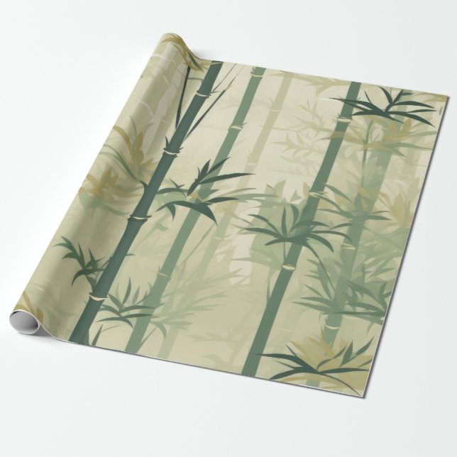 Lugn Bambu Blomning Asiatisk  (3) Presentpapper (Utrullad)