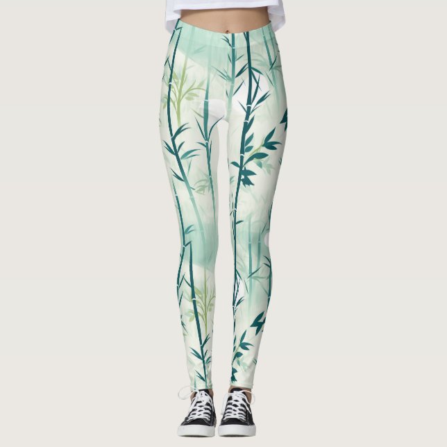 Lugn Bambu Blomning Asiatisk  (4) Leggings (Framsida)