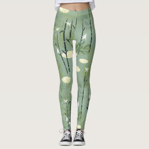 Lugn Bambu Blomning Asiatisk (5) Leggings