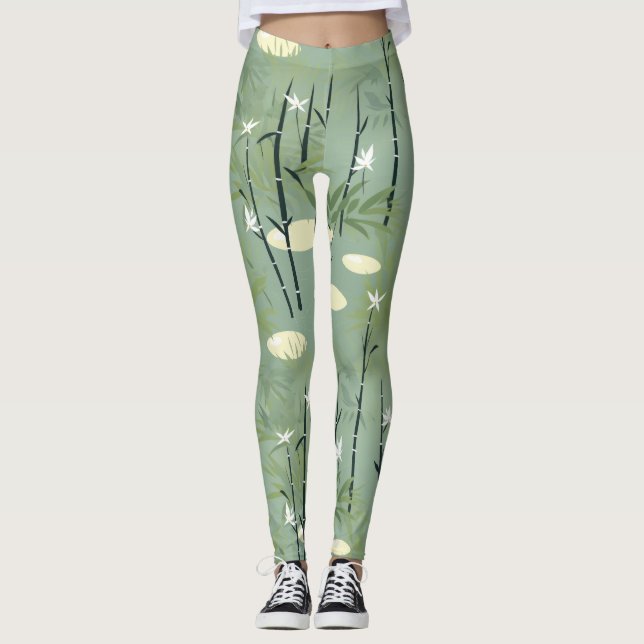 Lugn Bambu Blomning Asiatisk  (5) Leggings (Framsida)