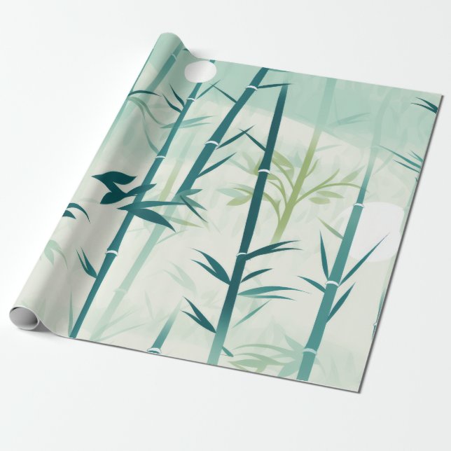 Lugn Bambu Blomning Asiatisk  (5) Presentpapper (Utrullad)