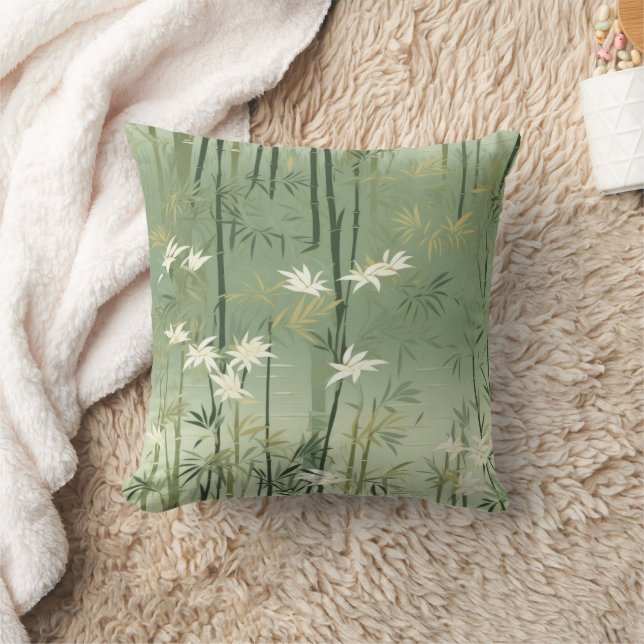 Lugn Bambu Blomning Asiatisk  (6) Kudde (Filt)