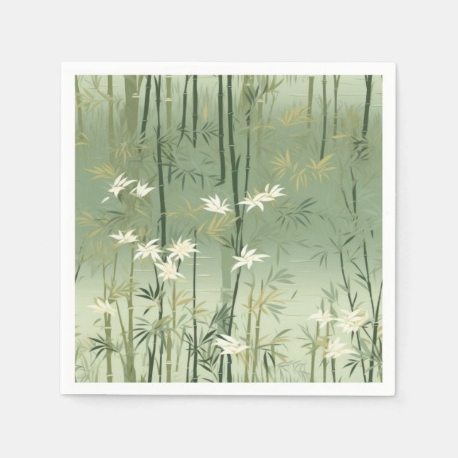Lugn Bambu Blomning Asiatisk  (6) Pappersservett (Framsidan)