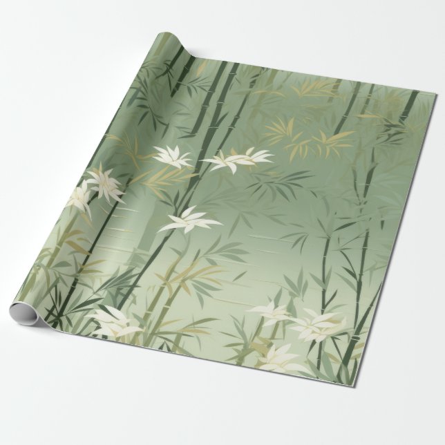 Lugn Bambu Blomning Asiatisk  (6) Presentpapper (Utrullad)