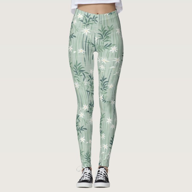 Lugn Bambu Blomning Asiatisk  (7) Leggings (Framsida)