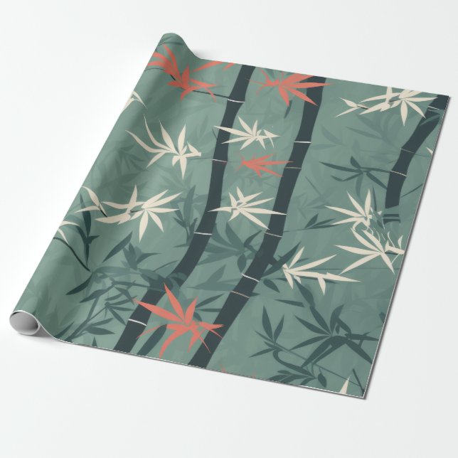Lugn Bambu Blomning Asiatisk  (7) Presentpapper (Utrullad)