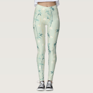 Lugn Bambu Blomning Asiatisk (8) Leggings