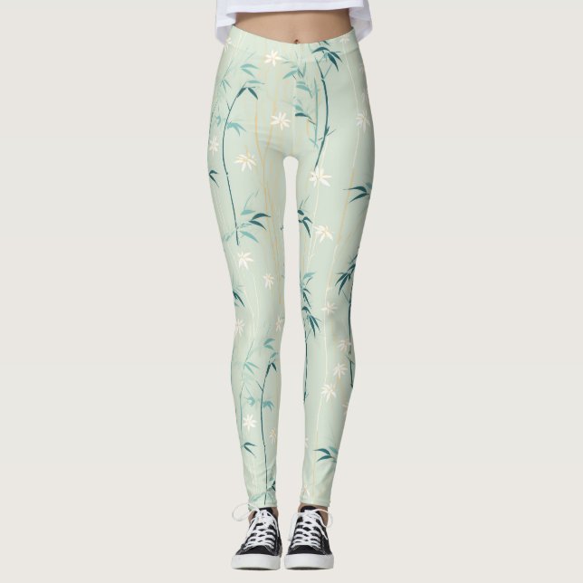 Lugn Bambu Blomning Asiatisk  (8) Leggings (Framsida)