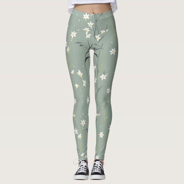 Lugn Bambu Blomning Asiatisk  (9) Leggings (Framsida)