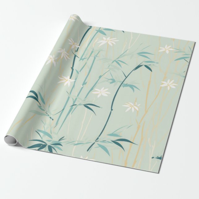 Lugn Bambu Blomning Asiatisk  (9) Presentpapper (Utrullad)