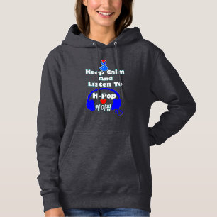 ♪ Lugn ♥ Behålla och lyssna på KPop Classic Hoodie T Shirt