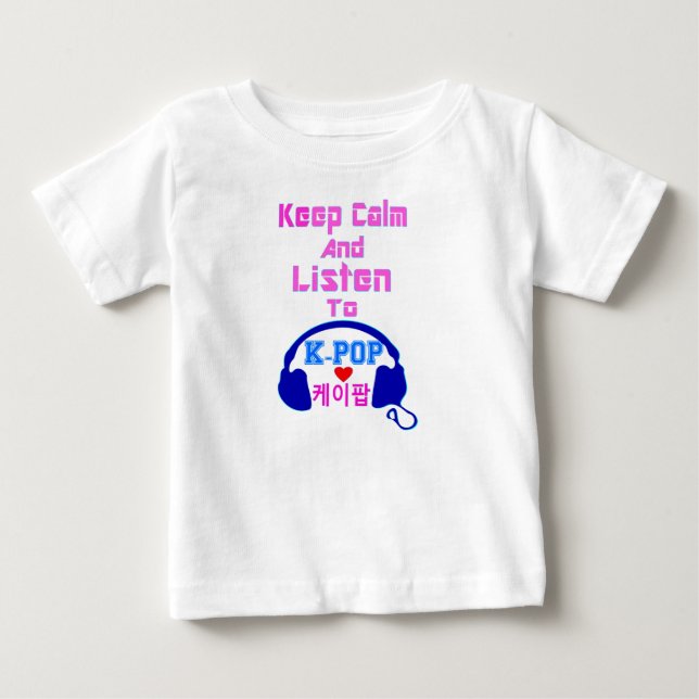 ♪ Lugn ♥ Behålla och lyssna på KPop Småbarn Ruffle Tee Shirt (Framsida)