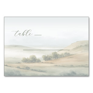Lugn Beige Akvarell Landskap Bordsnummer