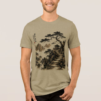 Lugn bergbläckslandskap naturkonst t shirt